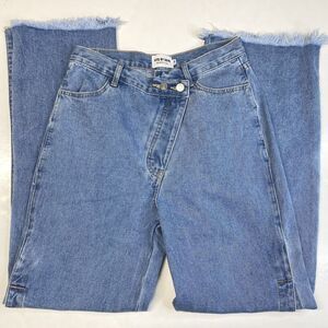 Wide Relaxed Jeans Litz by Uniq Med (28"Waist) Crossover Button Fly Open Sides